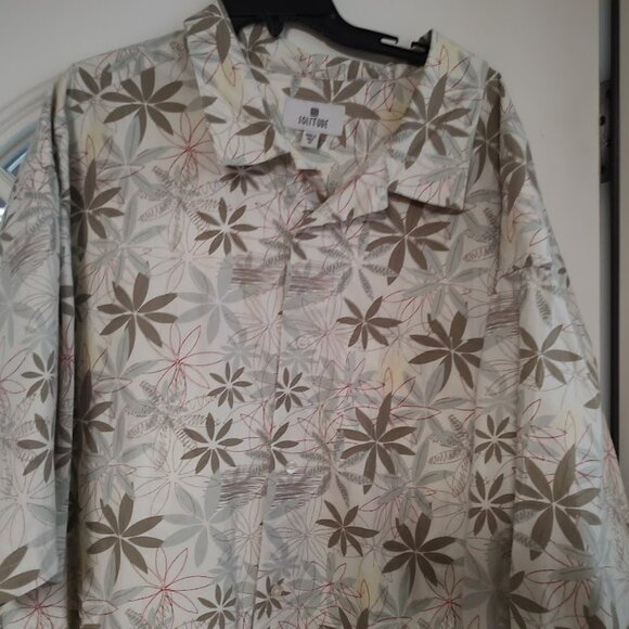 Solitude Multi-Color Tropical Print Short Sleeve Button Down Shirt Men's 3X - Picture 2 of 2